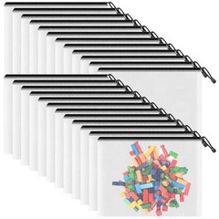 A5 Mesh Zipper Pouch, 24 Pack 9.5″ x 7.1″ Plastic Zipper A5-9.5×7.1in Black