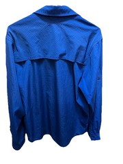 Mammot Mens Long Sleeve Hiking Shirt Blue Grid Pattern Size Medium