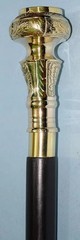 Vintage Brass Handle Cane campass: Hardwood Walking Stick, Cosplay Prop