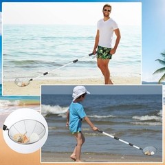 2 Pcs Full Size Beach Scoop Shovel Adjustable from 35″ to 64″ Sand Sifter for