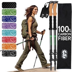 Carbon Fiber Trekking Poles Lightweight Cork EVA Adjustable