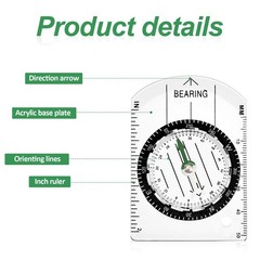 9 Pieces Orienteering Compass Hiking Backpacking Camping Compass Map Reading …