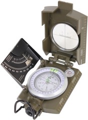 Camping Marching Compass Fluorescent Folding with Ruler Magnifier Level & Case
