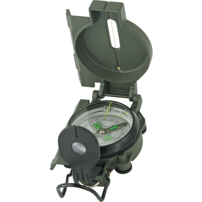 Explorer Compass OD-Green Metal Build With White Face Locking Lid Liquid-Filled