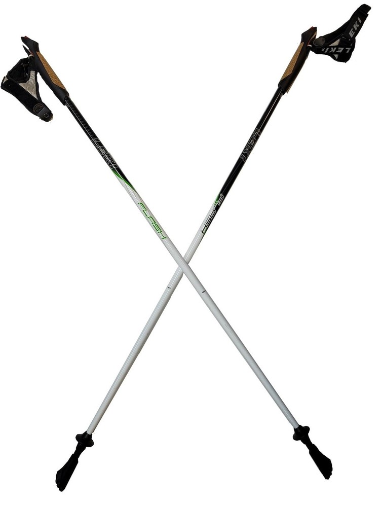 LEKI Nordic Walking Flash Carbon White/Black/Green 115cm 115 cm, White