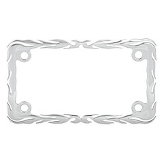 60393 Chrome Flame Motorcycle License Plate Frame 7-1/2″x4″ – 1/16″
