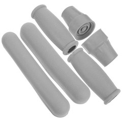 1 Set Protective Grey Tpr Crutch Handle Cover Kit for DIY Comfortable Grip