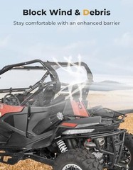 UTV Soft Windshield Fully Waterproof Rear Windshield Compatible with CFMOTO
