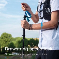 2pcs Carbon Fiber Folding Trekking Poles Ultralight Quick Lock Hiking Running