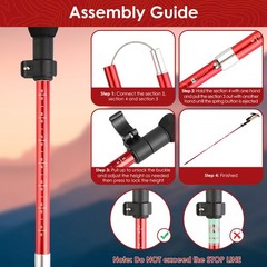 2PCS Adjustable Collapsible Hiking Trekking Poles Aluminum EVA Grip Walking