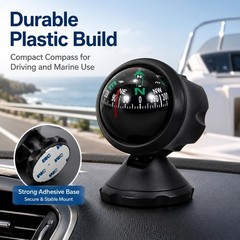Small Car Dashboard Compass with Adjustable Base – Accurate Navigation Tool for