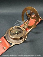 Brass Sundial Compass Wrist Band/Real Leather Band/Wrist Compass Free Keychain