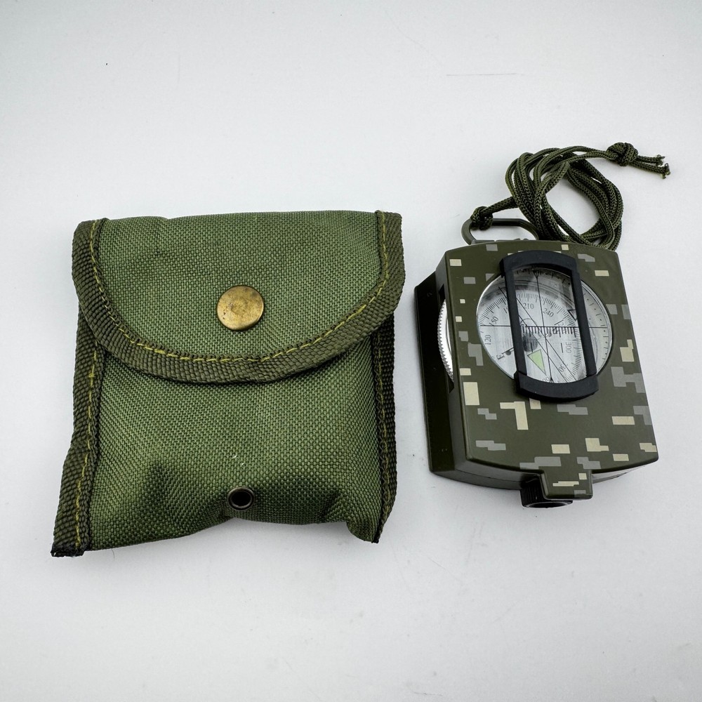 SE Military Lensatic And Prismatic Sighting Survival Emergency Compass And Pouch