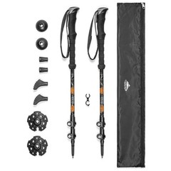 Cascade Mountain Tech Trekking Poles – Aluminum One Size, Orange (EVA Grip)
