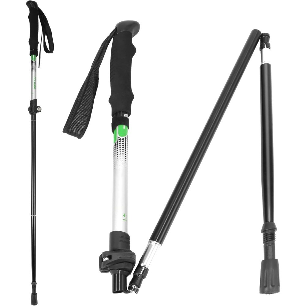 Travel Folding Trekking Hiking Pole with Carrying Case,Collapsible Cane