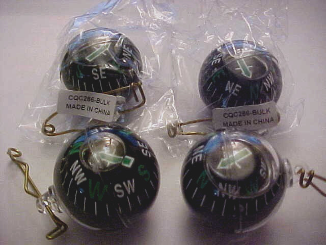 Anglers Choice Compasses Liquid filled Pin On Ball shaped 4 pack