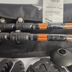 Cascade Mountain Tech Aluminum Trekking Poles Quick Lock EVA Grip Carry Bag Pair