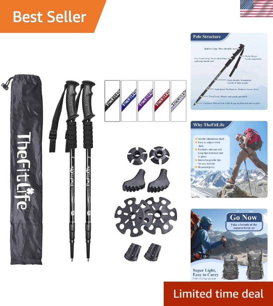 Ultralight Nordic Walking Trekking Poles with Anti-Shock & Quick Lock System