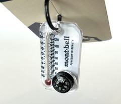 mont-bell Thermo Compass White 1827647 Thermometer Compass Keychain Japan New