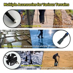 Collapsible Trekking Poles,2 Pack 7075 Aluminum Foldable Lightweight Professi…