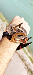 Nautical Vintage Brass Wrist Sundial Compass Leather Band Perfect Christmas Gift