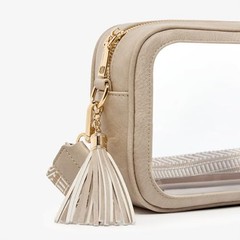 Clear Bag for Stadium Events, Clear Purse Stadium Approved Light Taupe