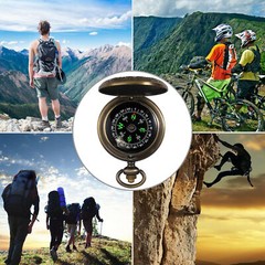 Portable Brass Compass Watch for Outdoor Camping Hiking Navigation Gift for Men