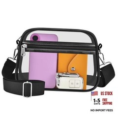 Clear Bag for Stadium Events Clear Purse Stadium Bag Satchel Small Black Clear