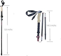 Carbon Fiber Trekking Poles Backpacking Hiking Walking Collapsible Stick Camping