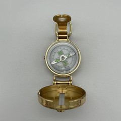 Brass Lensatic Compass Pocket 50mm Military Hiking Sighting Gold Tone Camping