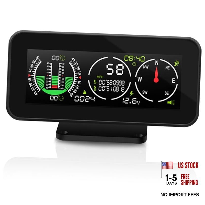 Car Inclinometer for Off-Road Driving, GPS Speedometer MPH KMH with AM50-B