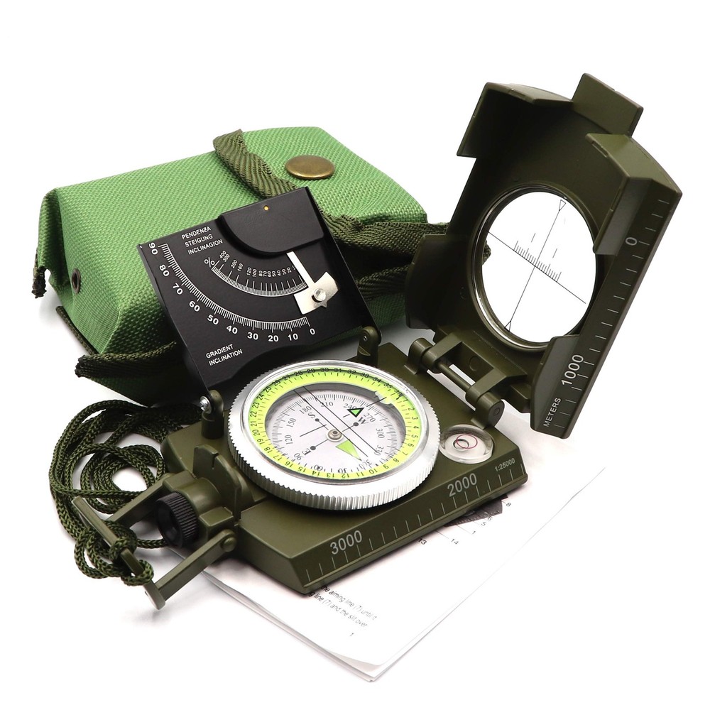 DETUCK Military Compass Metal Lensatic with Inclinometer, Night…