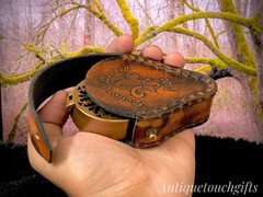 Personalized – “2” Brass Compass with Chain and Leather Case – Thoughtful Gift