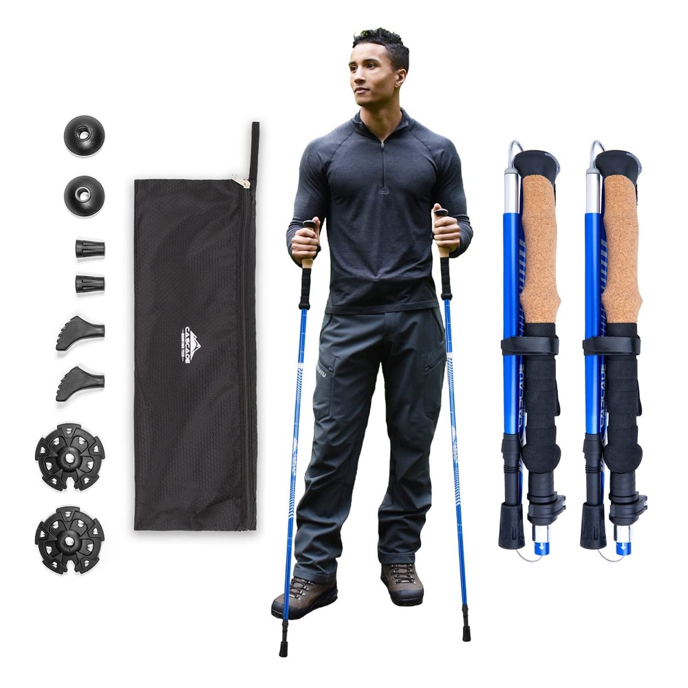 Trekking Poles Blue Cork