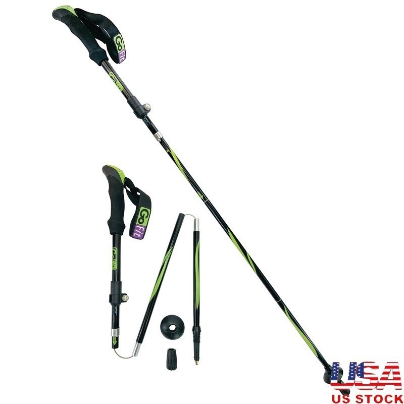 Lightweight Adjustable Walking Poles Ergonomic Foam Handles Interchangeable Tips