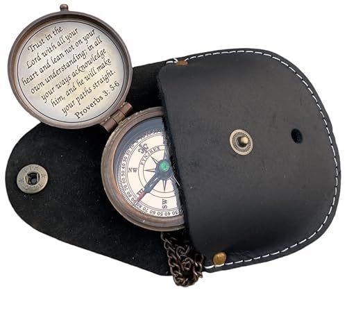 Retro PU Leather Compass Bag Portable Waist Pouch Outdoor Camping Watch Case