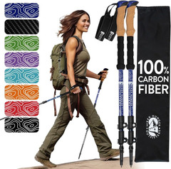 100% Carbon Fiber Trekking Poles by USA Brand – Ultra Strong Lightweight Collaps