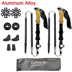 2pcs Ultralight Carbon Fiber Aluminum Trekking Poles Adjustable Hiking Sticks