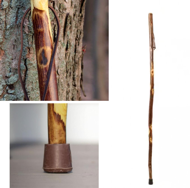55 In. Hiking Walking Stick Strong Durable Hawthorn Wood Handcrafted in the USA