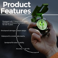 Cammenga Official US Military Tritium Lensatic Compass, Olive Drab