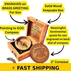 Engraved Compass Gift for Son – Inspirational Quote – ALADEAN