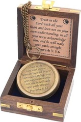 Quote Engraved Compass | Camping Compass Inspirational Christian Religious Gifts