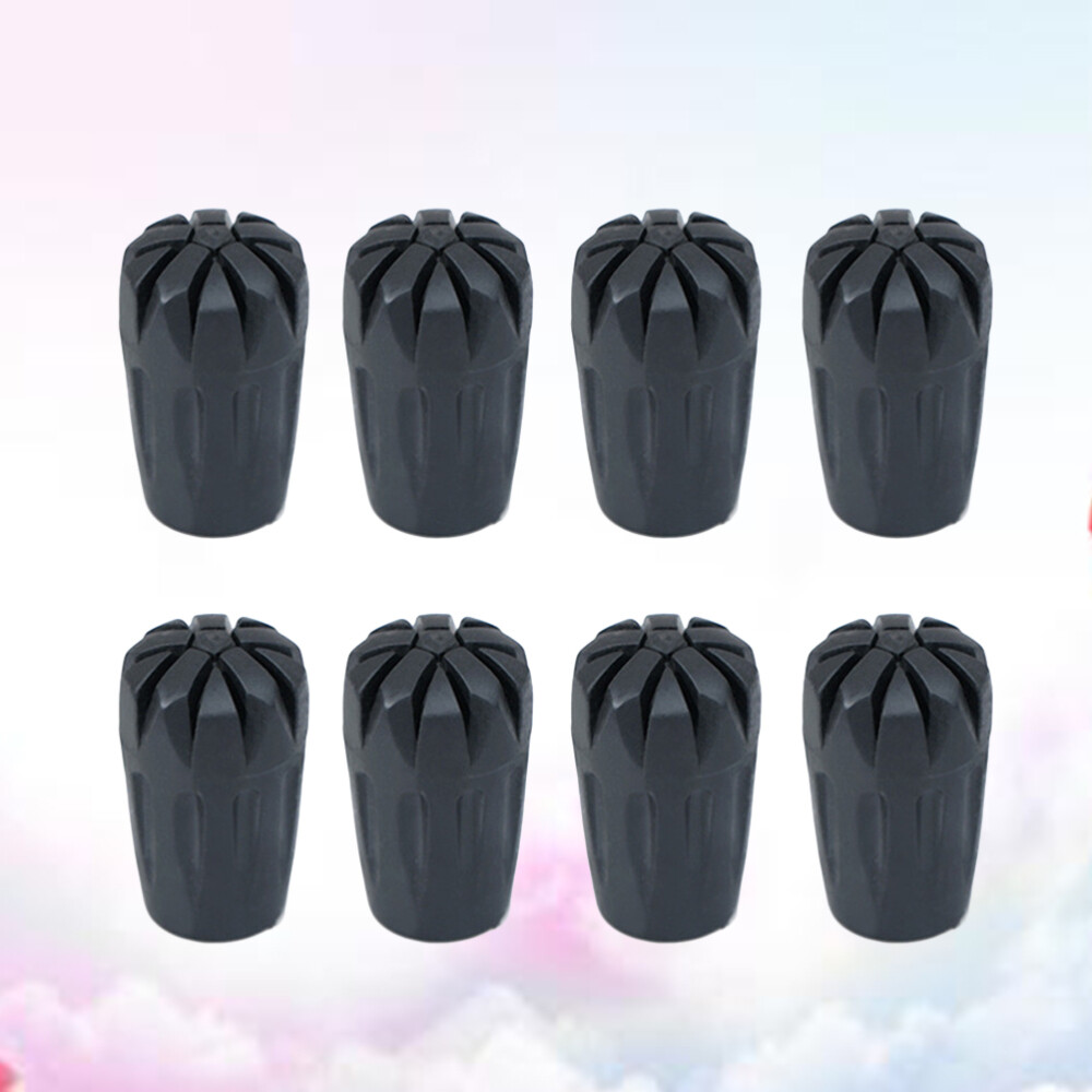 8 Pcs Trekking Cane Protector Walking Stick Tip End Trekking Pole Caps Ends