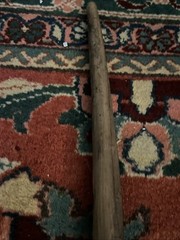 Hand Carved Natural Wood Hiking Walking Stick Cane Great Handle 35 1/2”(or Less)