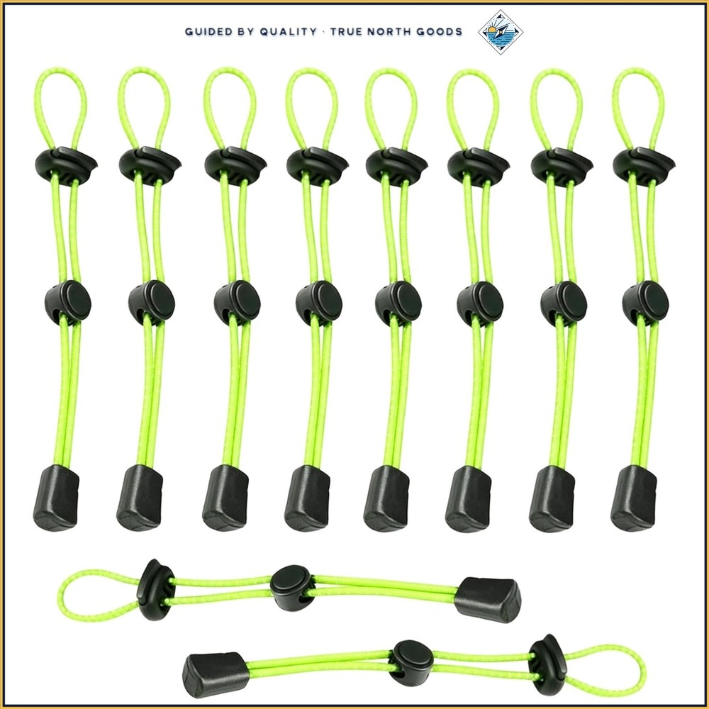 10PCS Elastic Hiking Stick Holders with Adjustable Length and Reflective Stripes