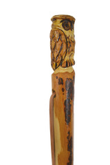 Owl Walking Stick carving, Strong, Hand-Made in the USA, Creation Carvings