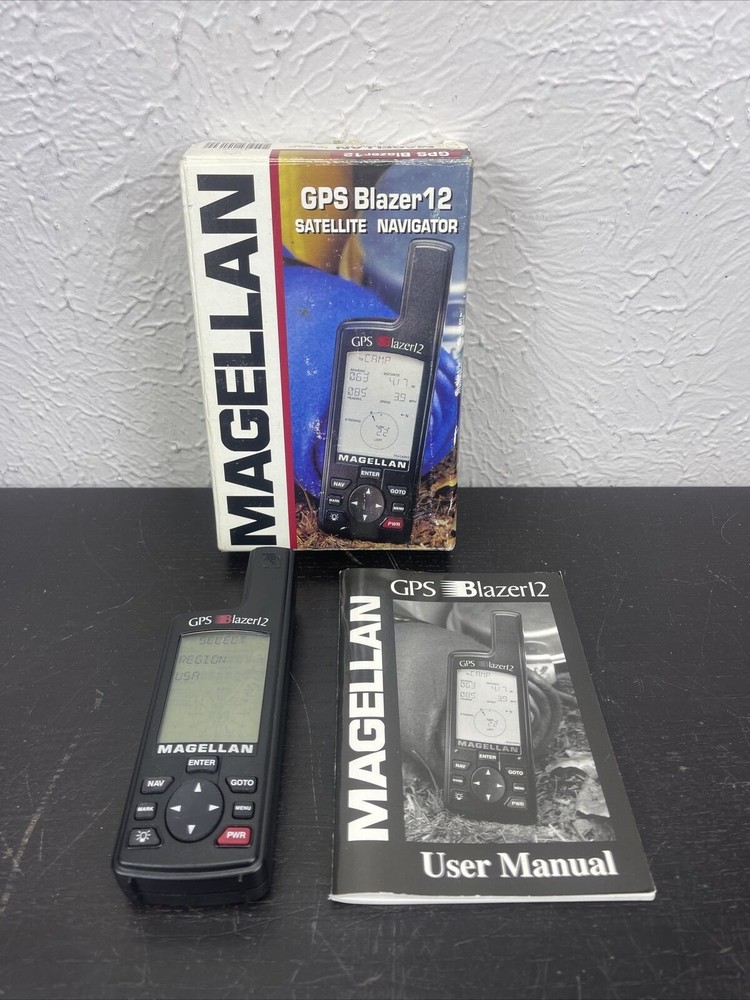 Magellan GPS Blazer 12 Satellite Navigator With Manual Outdoors Hiking Tested