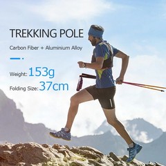Carbon Fiber Folding Trekking Pole Ultralight Quick Lock Hiking Running