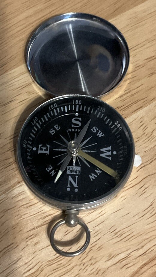 Flip Lid Compass Pendant – 1 3/4″