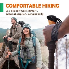 Lightweight Adjustable Trekking Poles with Cork Grip – Compact Hiking Sticks for